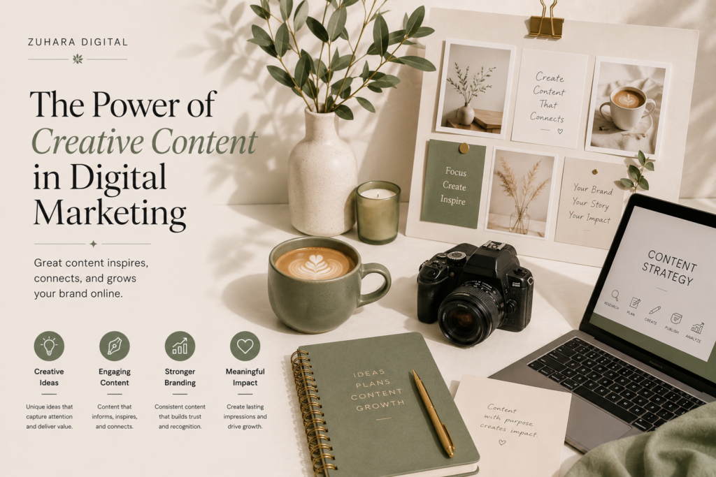 Creative digital marketing workspace aesthetic
